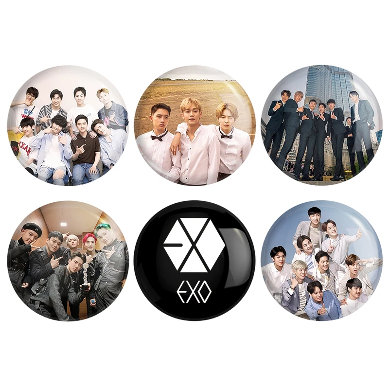 مگنت خندالو طرح گروه اکسو EXO کد 638A مجموعه 6 عددی
