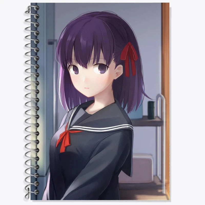 دفتر زبان 50 برگ خندالو مدل دو خط طرح ساکورا انیمه فیت استی نایت Fate Stay Night کد 22764