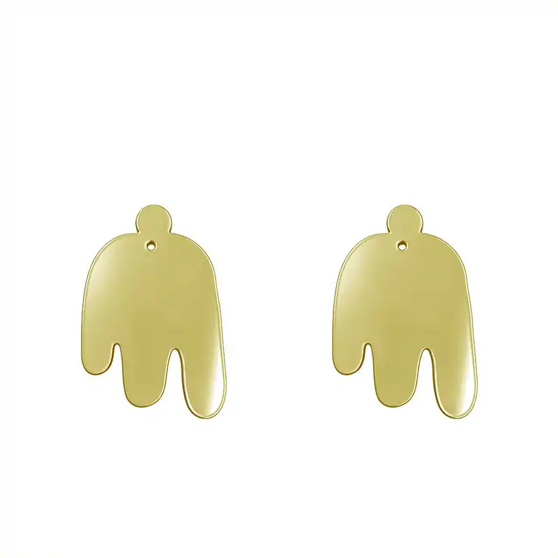 گوشواره طلا 18 عیار زنانه مدوپد مدل هندسی کد GA1-15107