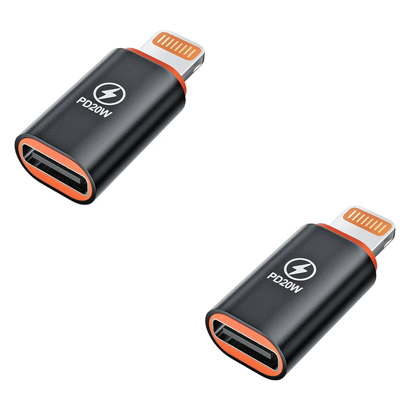 مبدل شارژ USB-C به لایتنینگ مدل IP20 بسته دو عددی