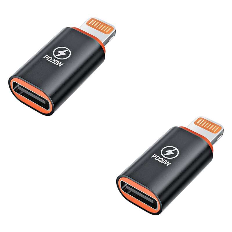 مبدل شارژ USB-C به لایتنینگ مدل IP20 بسته دو عددی مبدل شارژ USB-C به لایتنینگ مدل IP20 بسته دو عددی