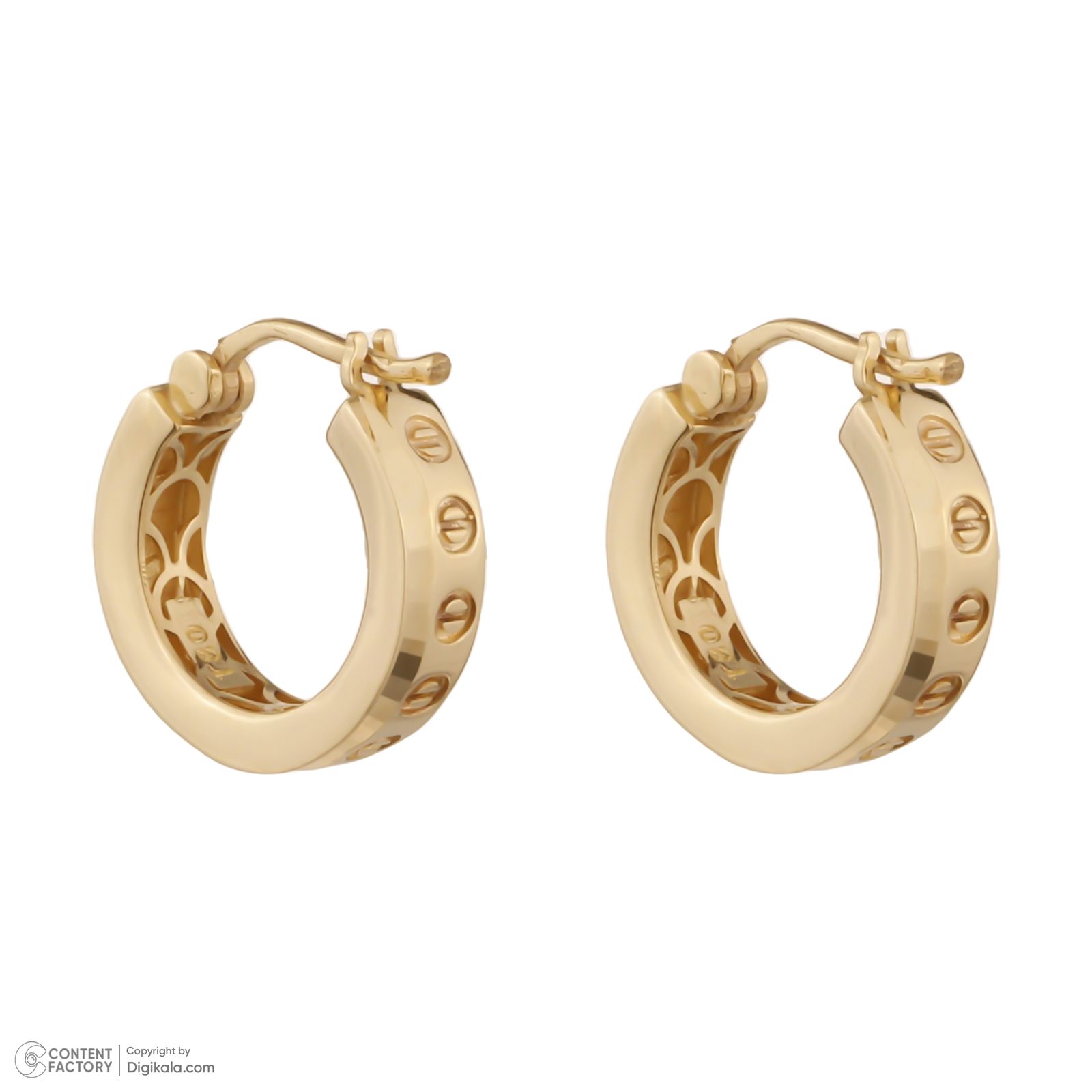 گوشواره طلا کم اجرت 18 عیار زنانه گلدم مدل E-2311007 -  - 4