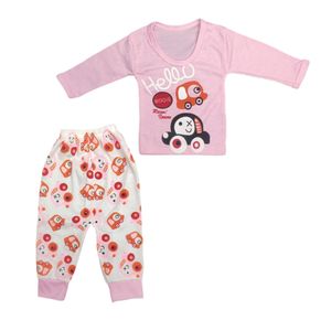 ست تی‌شرت آستین بلند و شلوار راحتی نوزادی مدل ماشین
