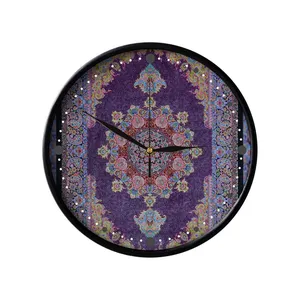 ساعت دیواری مدوپد طرح قالیچه قم لچک و ترنج مدل C-Ghom113