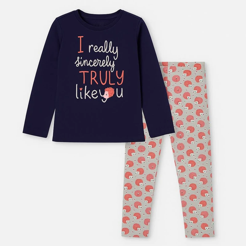 ست تی‌شرت آستین بلند و شلوار راحتی دخترانه او وی اس مدل cloudy