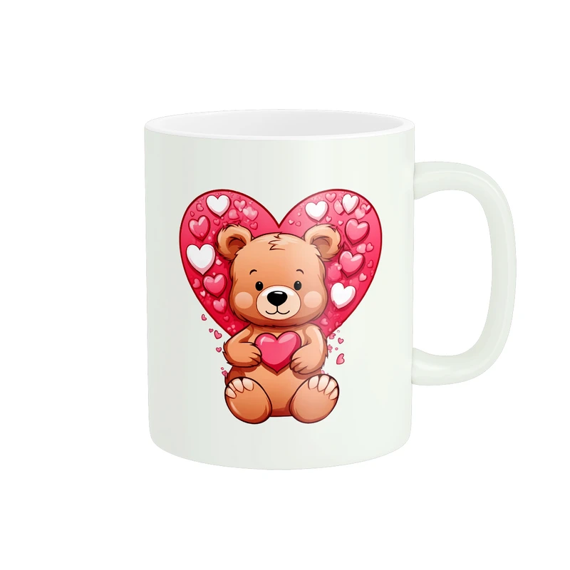 ماگ پادآفرین مدل عشق طرح قلب LOVE تدی گل رز کد PM1536