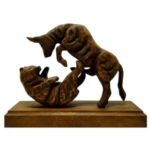 مجسمه چوبی طرح گاو و خرس مدل FR4042