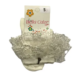 جوراب دخترانه مدل لبه تور دار bbt