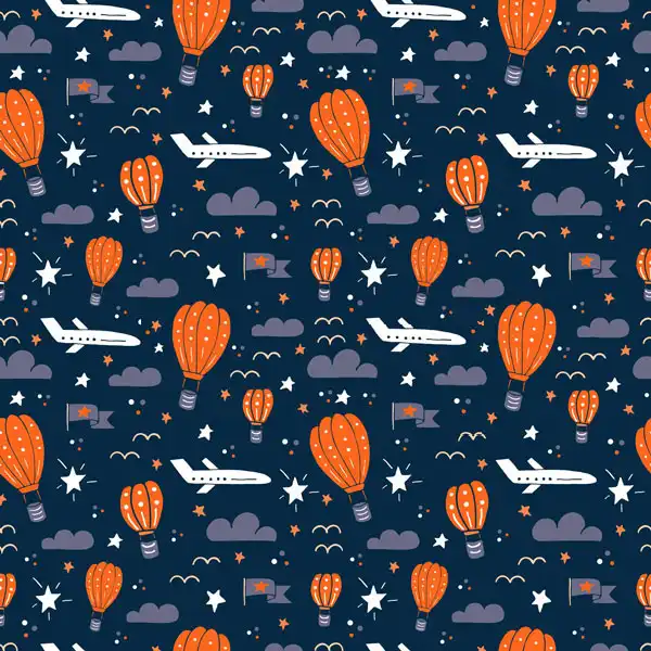 چرم مصنوعی طرح هواپیما و بالن مدل FLA220820