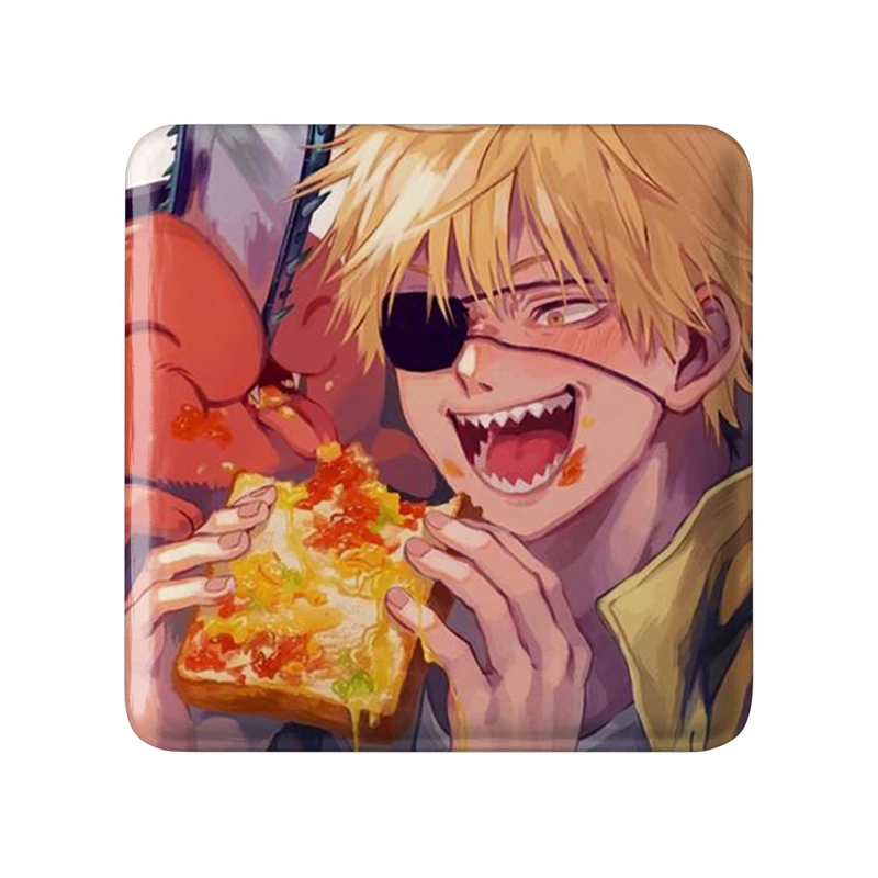 مگنت خندالو طرح دنجی انیمه مرد اره ای Chainsaw Man  مدل مربعی کد 17998