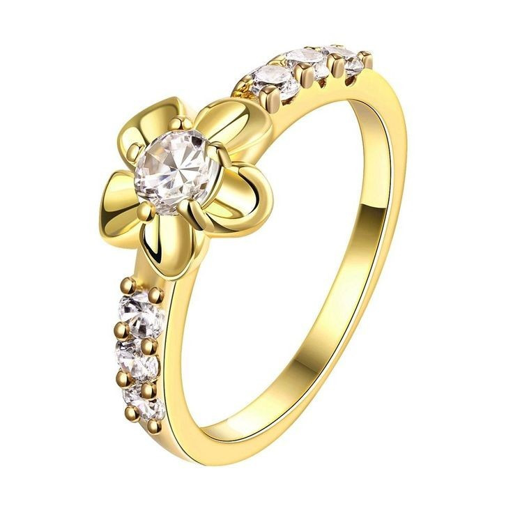 انگشتر طلا 18 عیار زنانه قیراط طرح گل کد GH6190