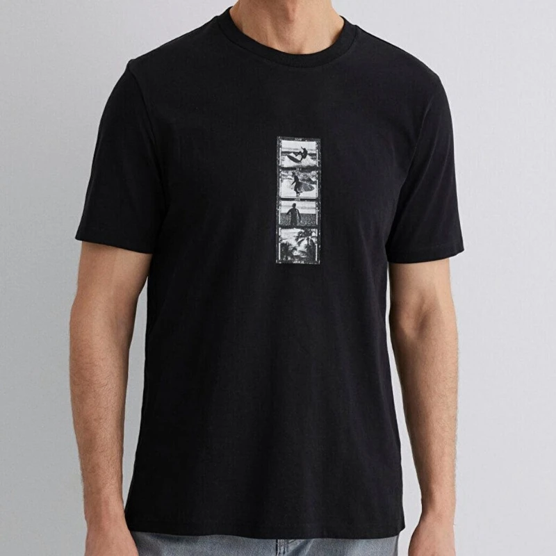 تی‌شرت آستین کوتاه مردانه ماوی مدل 11