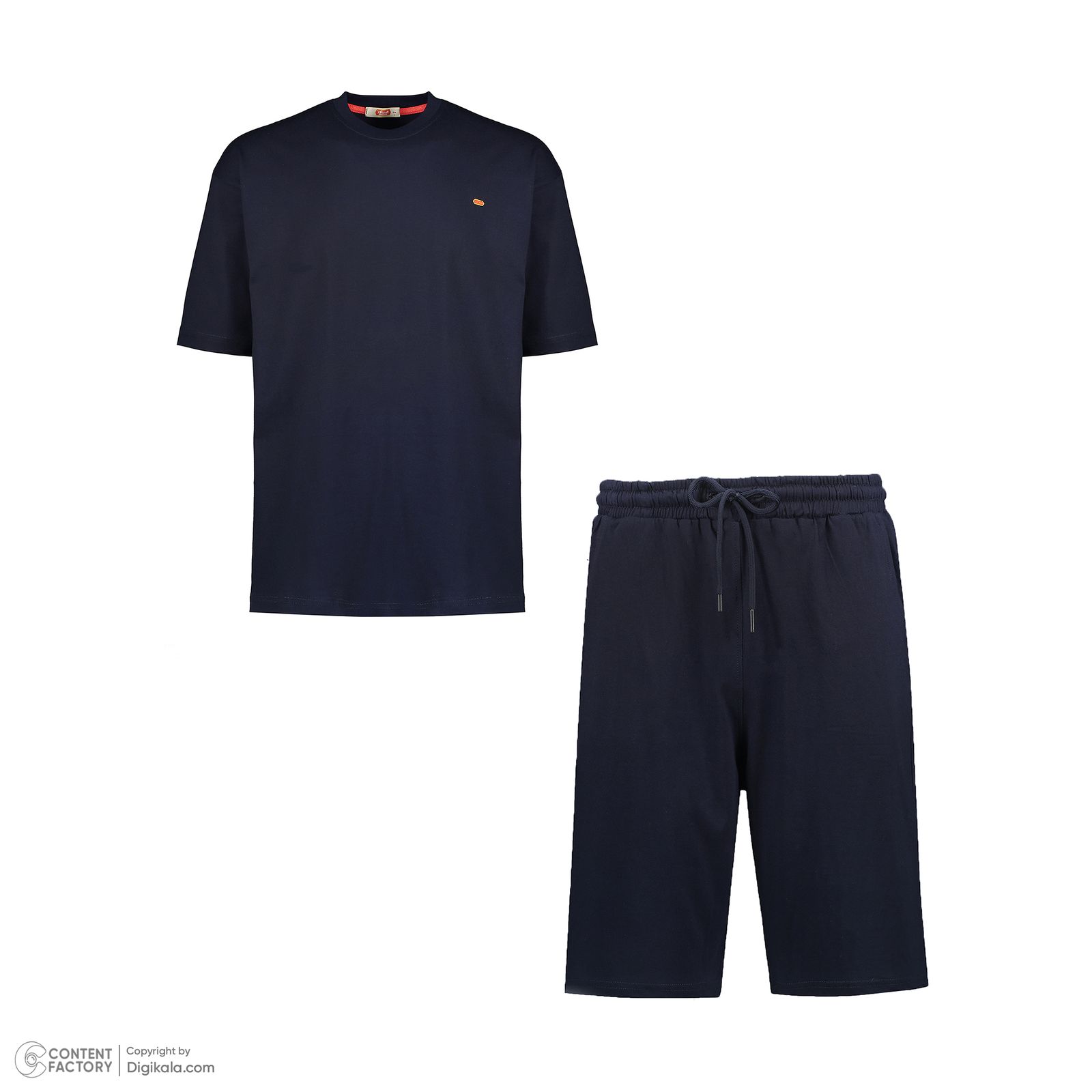 ست تی شرت و شلوارک مردانه مادر مدل ریپل رنگ سرمه ای - - 3