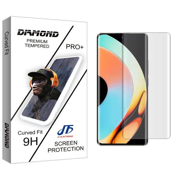محافظ صفحه نمایش جی اف مدل Diamond UV مناسب برای گوشی موبایل ریلمی 10 Pro Plus