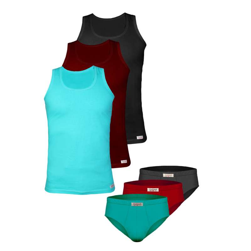 ست شورت و زیرپوش مردانه پنبینه مدل صادراتی مجموعه 3 عددی