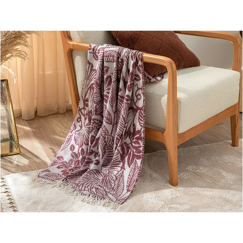 شال مبل انگلیش هوم مدل Flores Bordo سایز 130x170 سانتی متر