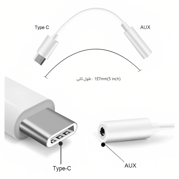  کابل تبدیل USB-C به AUX مدل JP-AB عکس شماره 5