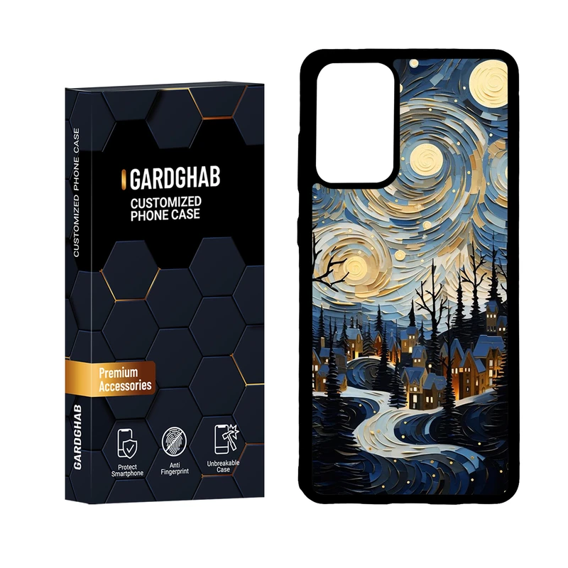 کاور گارد قاب مدل پشت گلس هنری مناسب برای گوشی موبایل سامسونگ Galaxy A72