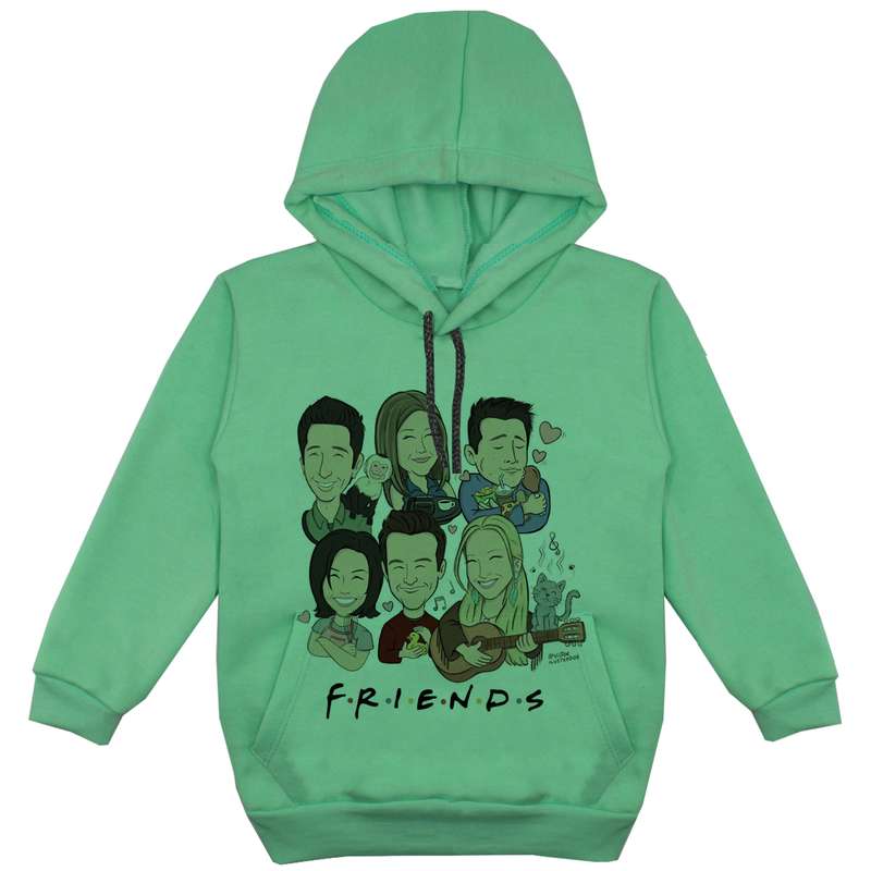 هودی پسرانه مدل دوستان F86 رنگ سبز