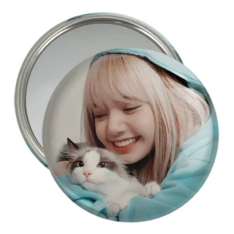 آینه جیبی خندالو مدل لیسا گروه بلک پینک Black Pink کد 2975