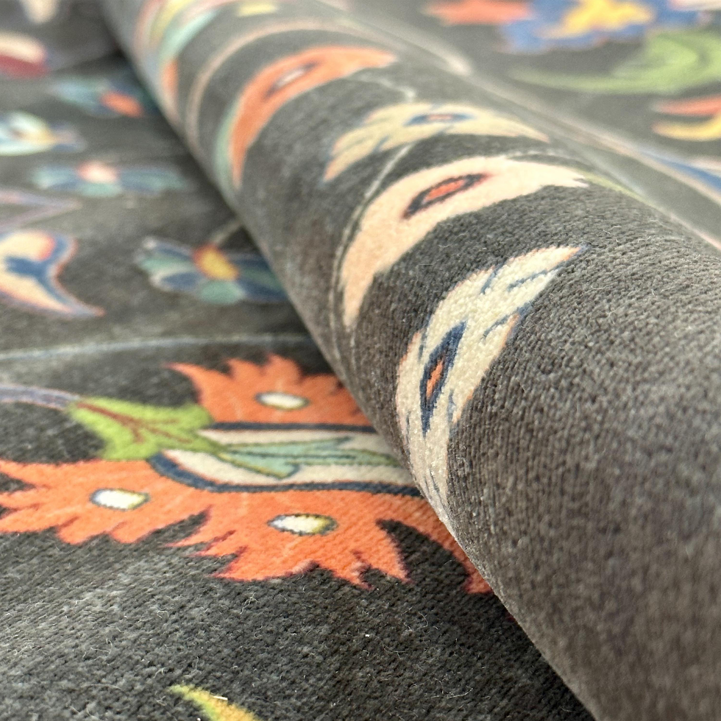 فرش ماشینی مرینوس طرح رها کد 1.00004 زمینه مشکی