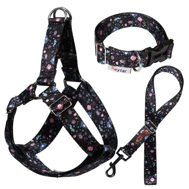 قلاده کتفی و گردنی و بند قلاده سگ بیطار مدل دریا سایز M