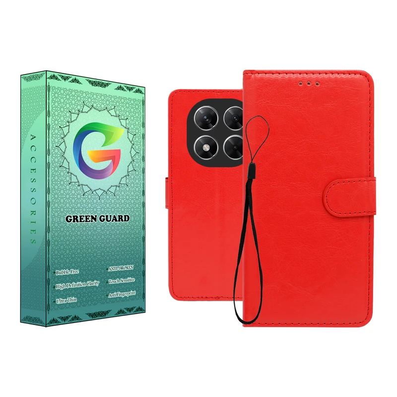 کیف کلاسوری گرین گارد طرح چرمی مدل Landing کد 04 مناسب برای گوشی موبایل شیائومی Poco X7 / Redmi Note 14 Pro 4G به همراه بند آویز