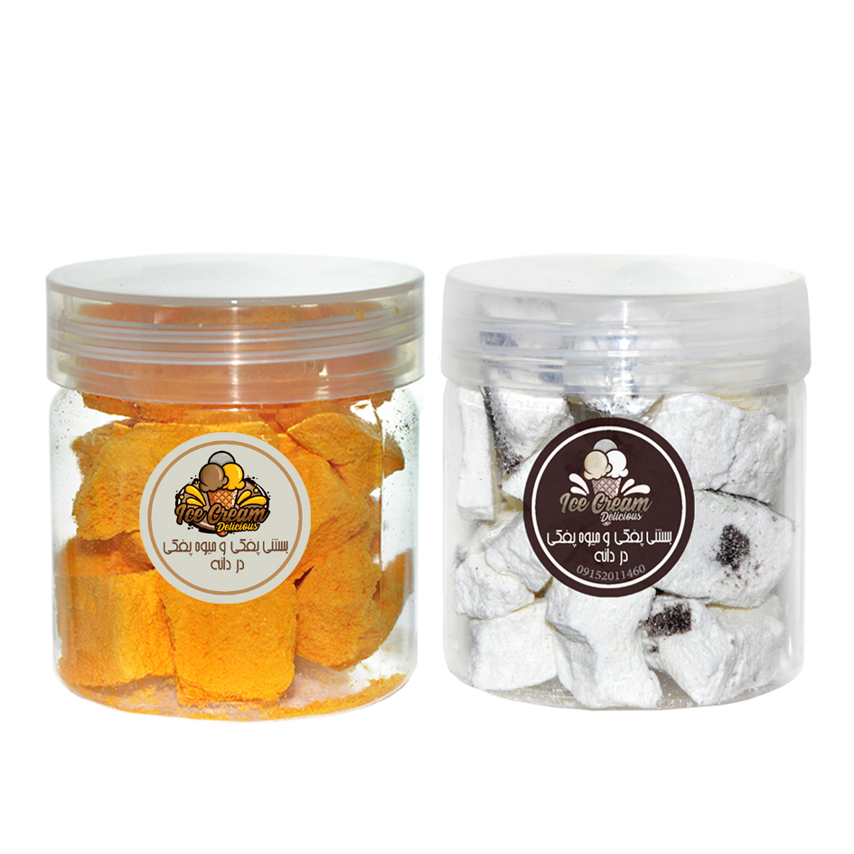 بستنی خشک کیک وانیل و انبه دردانه - 80 گرم بسته 2 عددی