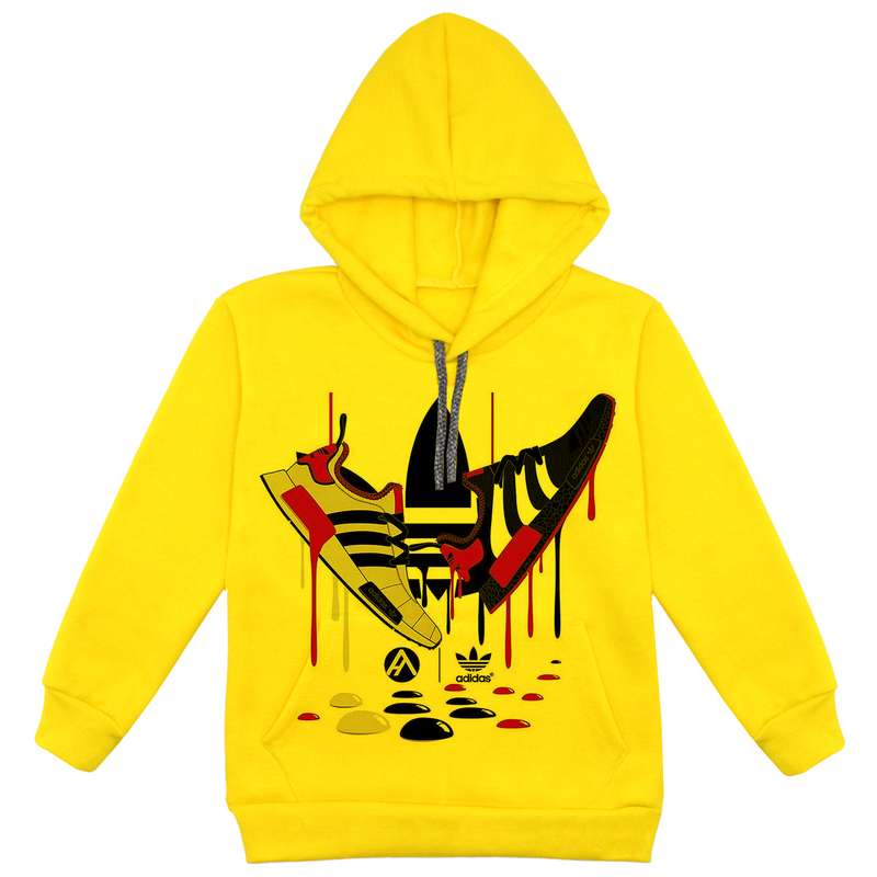 هودی پسرانه مدل کفش F183 رنگ زرد