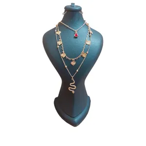 گردنبند زنانه مدل مار و قلب