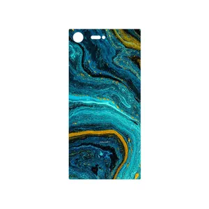 MAHOOT Turquoise marblewith golden streaks Cover Sticker for Sony Xperia XZ Premium