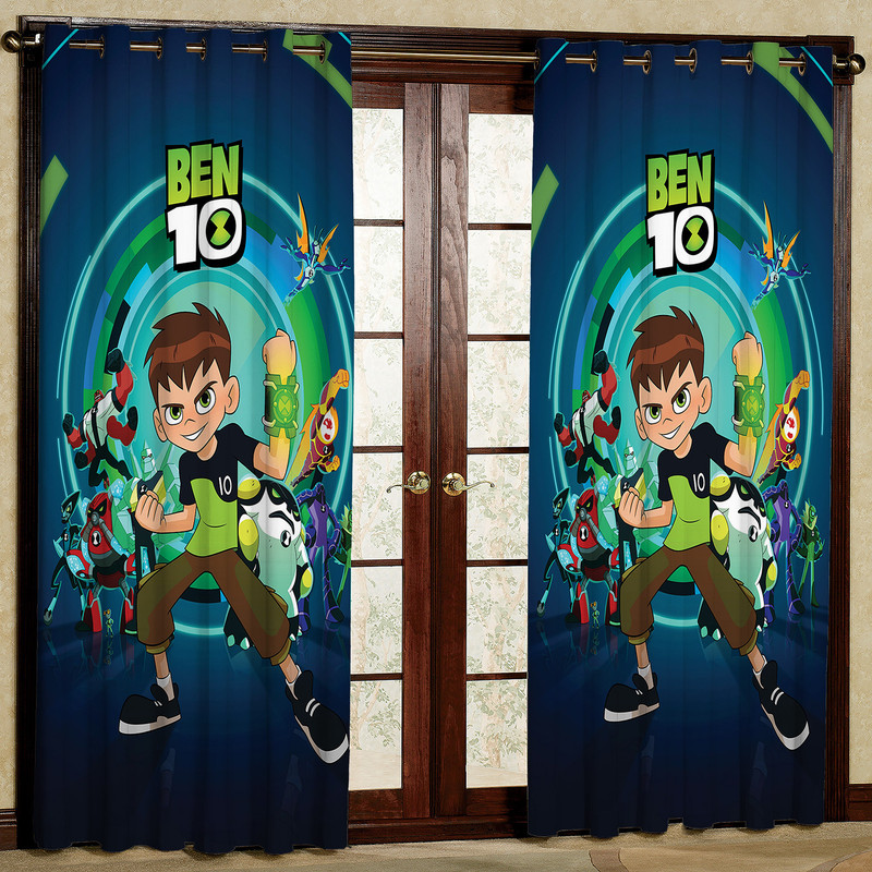 پرده مدل BEN10 هازان پانچی کد 2649 سایز 140x200 سانتی متر