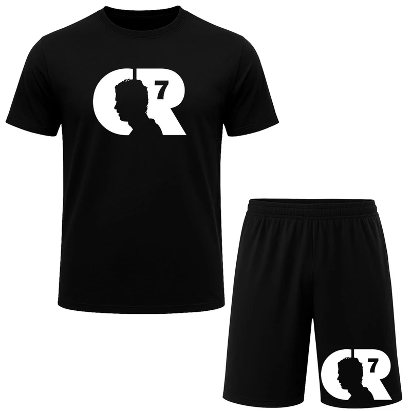 ست تی شرت آستین کوتاه و شلوارک راحتی مردانه مدل رونالدو کد A111