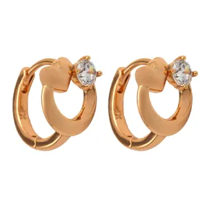 گوشواره حلقه ای زنانه ژوپینگ مدل قلب و نگین کد TE 172