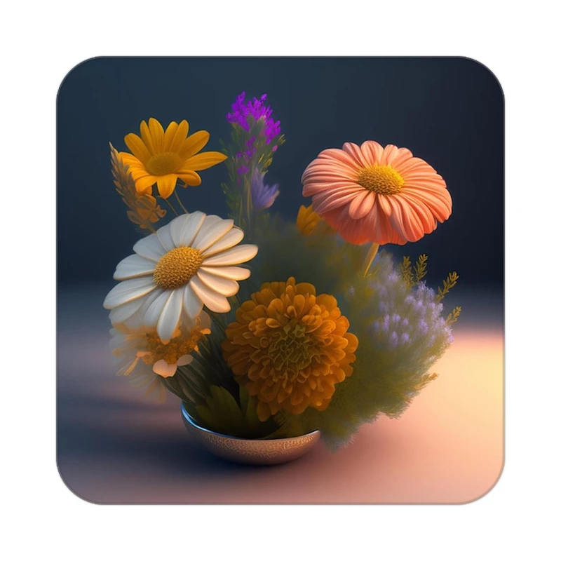 زیر لیوانی کاکتی طرح گل مدل mp19366