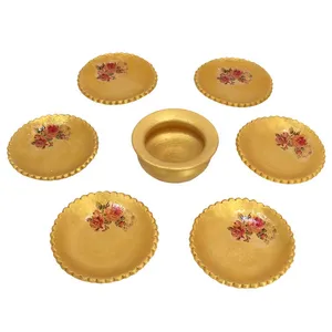 مجموعه ظروف هفت سین 7 پارچه  مدل دالبر گل سرخی