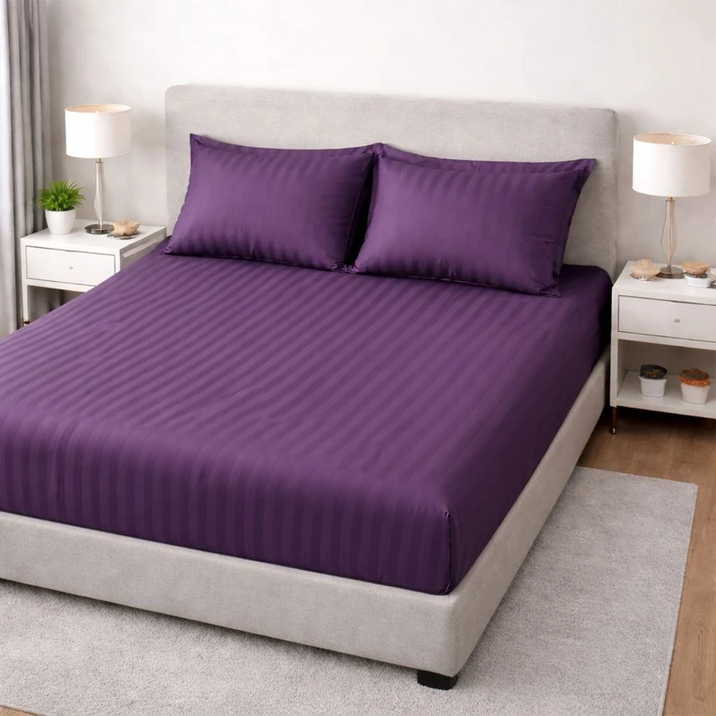 سرویس ملحفه 1 نفره 2 تکه مدل هتلی