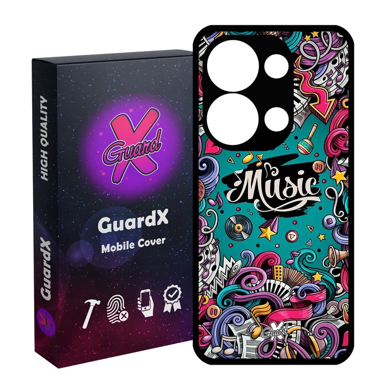 کاور گارد ایکس طرح Music مدل Glass10025 مناسب برای گوشی موبایل شیائومی Redmi Note 13 Pro 4G / Poco M6 Pro 4G
