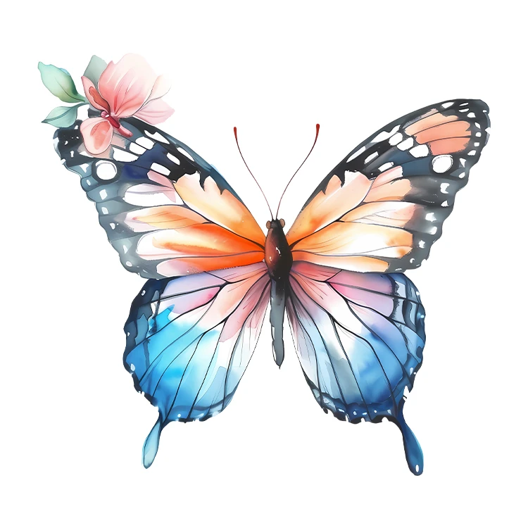 استیکر پارچه و لباس پاد آفرین مدل کارتونی فانتزی طرح پروانه کد S5498