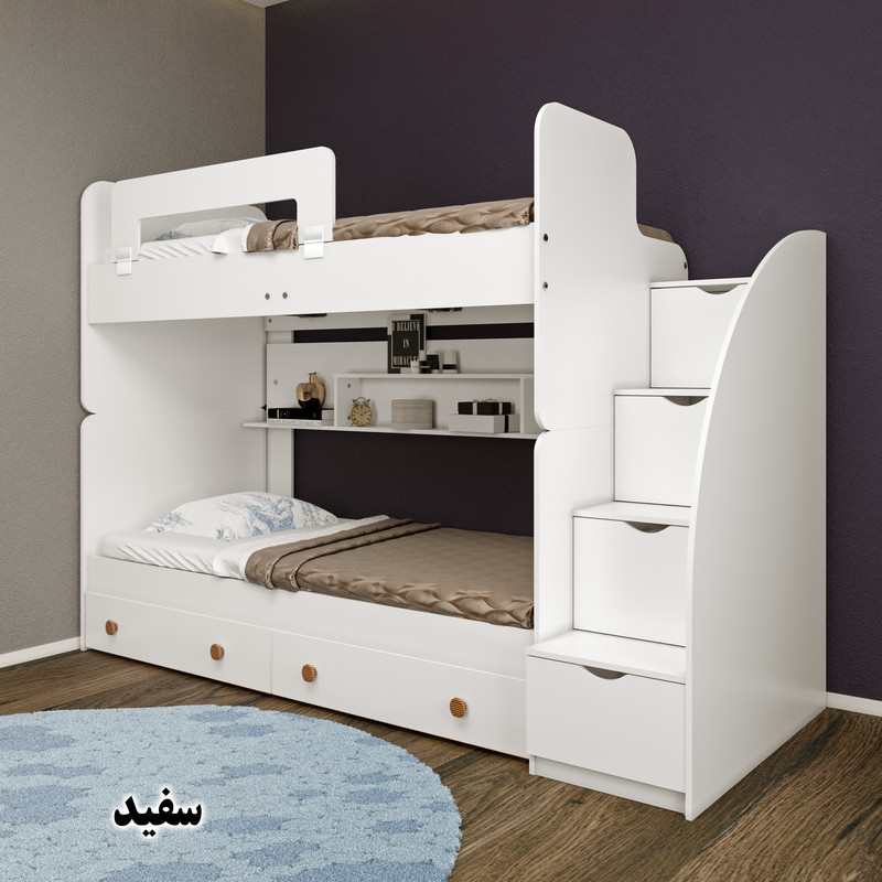 تخت خواب دو طبقه مدل آلفا سایز 90x200 سانتی متر
