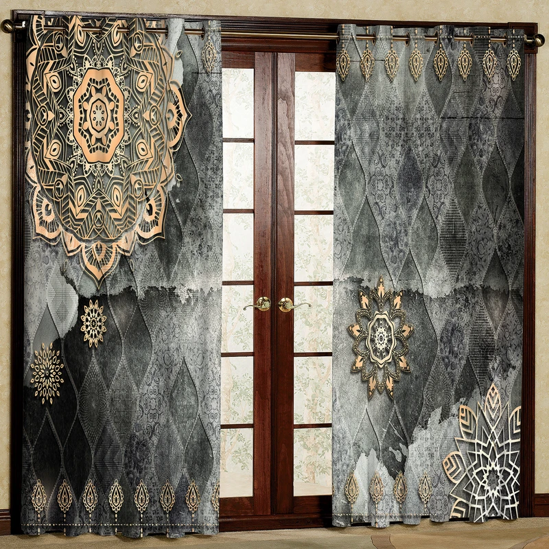 پرده مدل  چاپی هازان طرح پتینه  سایز 280x140 سانتی متر