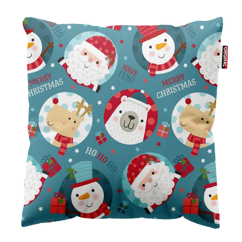 کوسن پاد آفرین طرح بابانوئل کریسمس کد 2664 سایز 30*30 سانتی متر