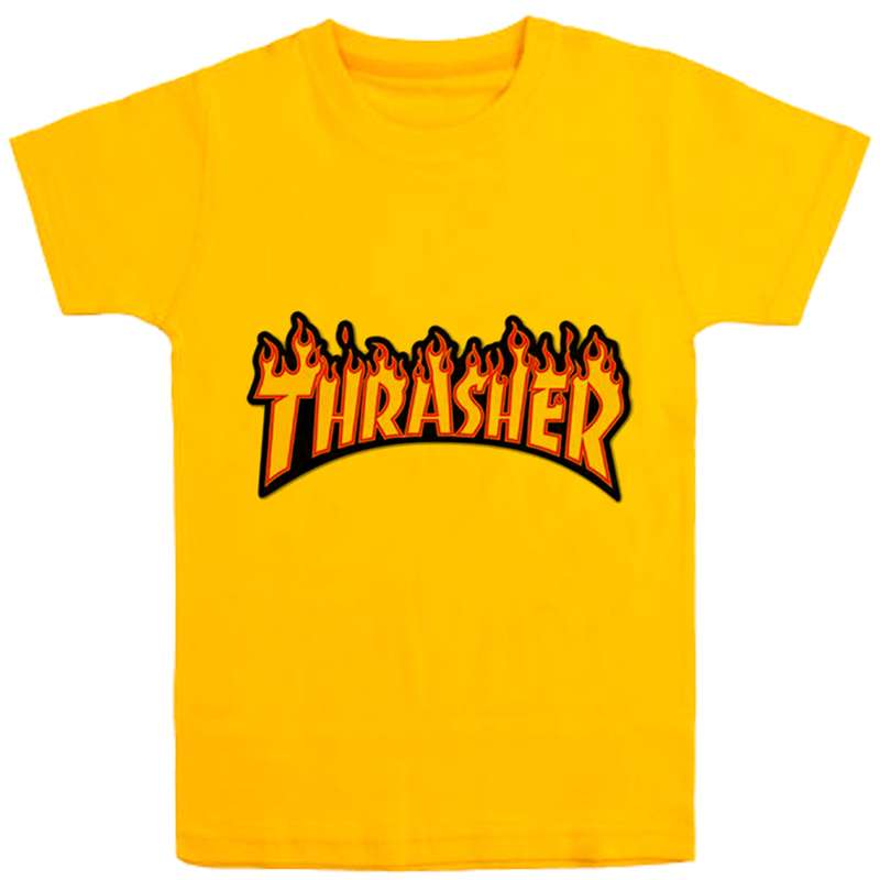 تی شرت آستین کوتاه پسرانه مدل D197 THRASHER رنگ زرد