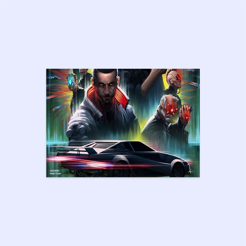 پوستر هومرو مدل فلزی طرح بازی سایبرپانک کد PS289