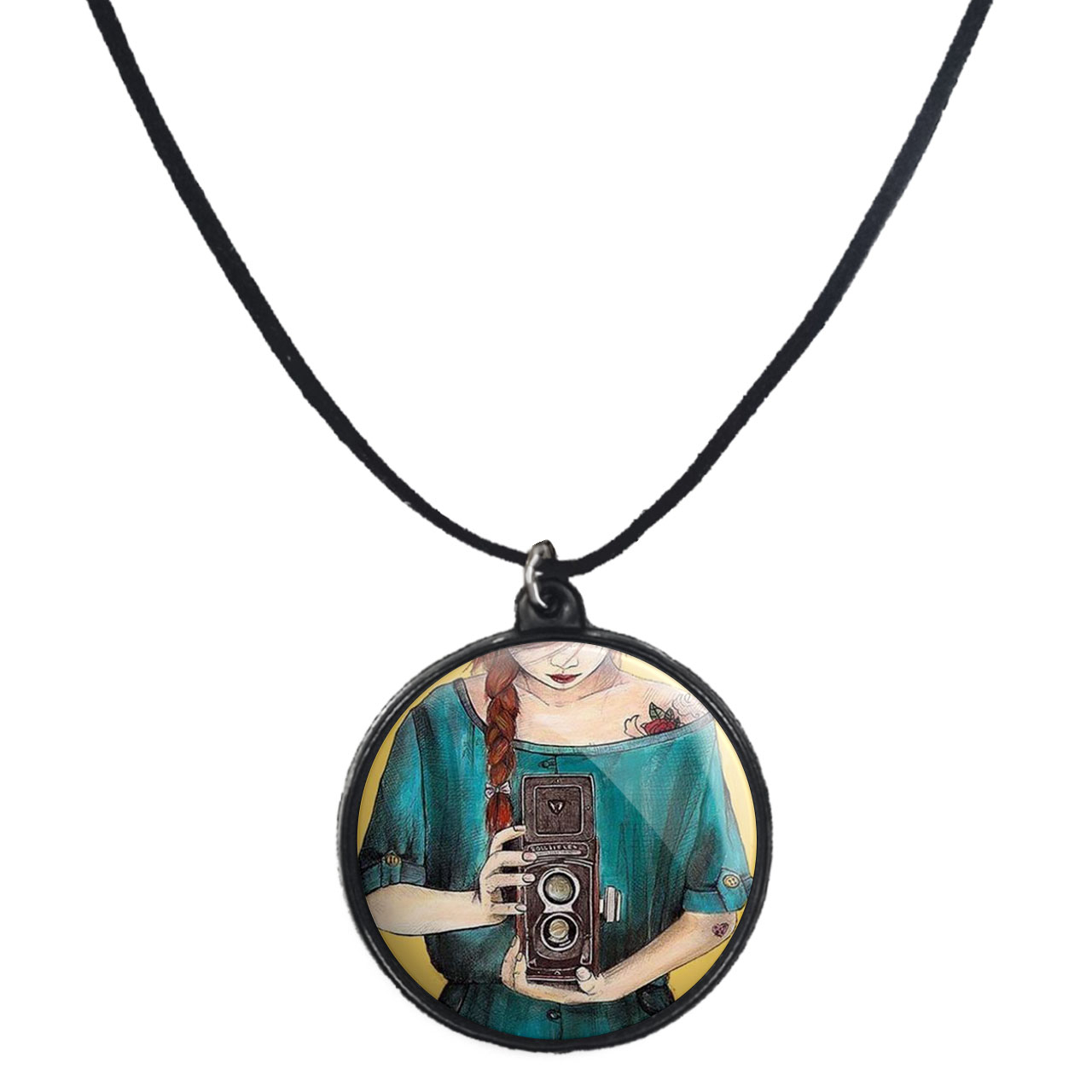 گردنبند پرمانه طرح عکاس کد pmb.5212 مدل دو طرفه
