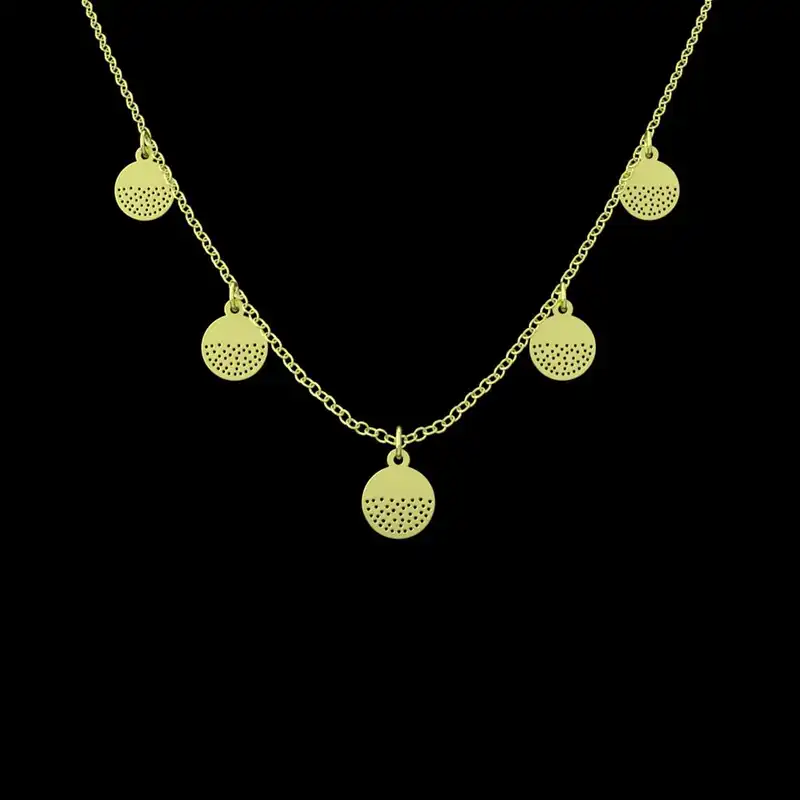 گردنبند طلا 18 عیار زنانه مدوپد مدل دایره کد RNA11993