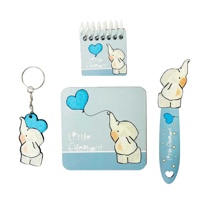 بسته لوازم تحریر مدل فیل کوچولو مجموعه 4 عددی