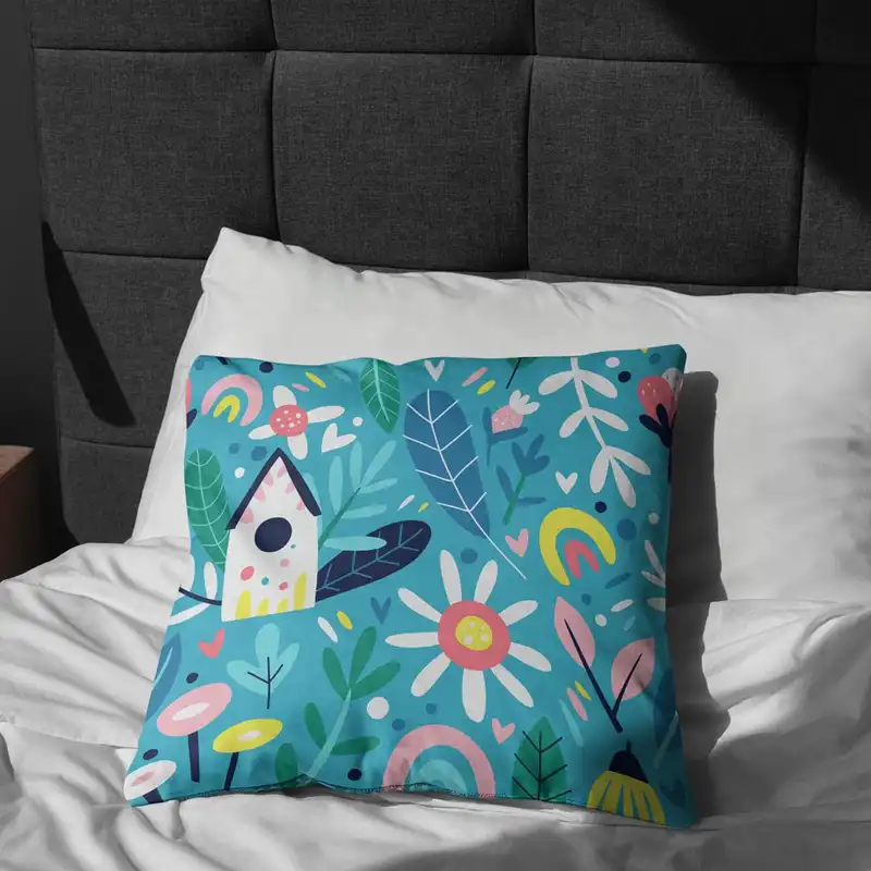 پارچه ملحفه پارچه باما مدل مخمل طرح جنگل برگی 5011717