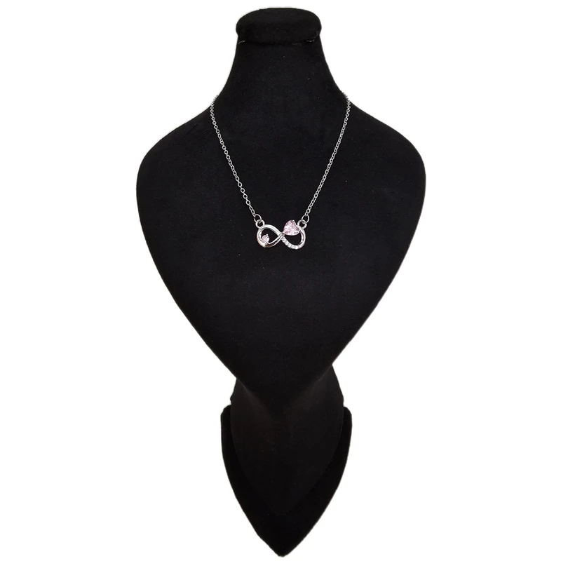 گردنبند زنانه مدل بینهایت قلب نگینی 