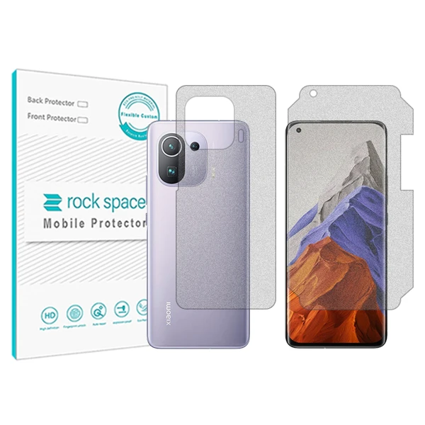 محافظ صفحه نمایش مات راک اسپیس مدل HyMTT مناسب برای گوشی موبایل شیائومی Mi 11 Pro به همراه محافظ پشت گوشی